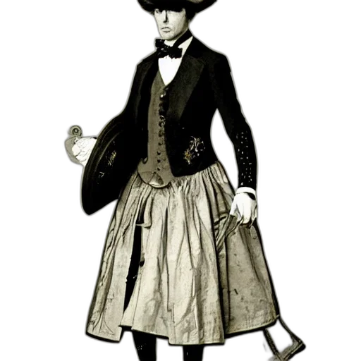 dress, staff, hat, jacket, concept art, cartoon, photorealistic, fantasy art transparent PNG cut-out