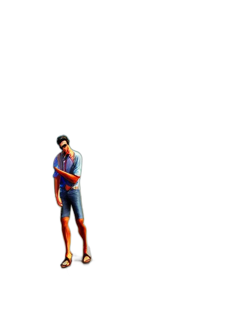 pixel art, 3d render, concept art, comic book art, tommy, vercetti, concept, art transparent PNG cut-out