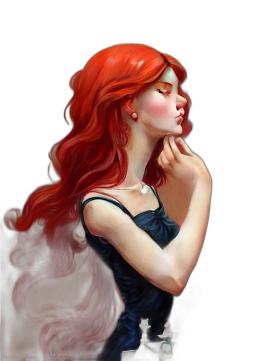 dress, face, jewelry, fantasy art, photorealistic, concept art, comic book art, fire transparent PNG cut-out