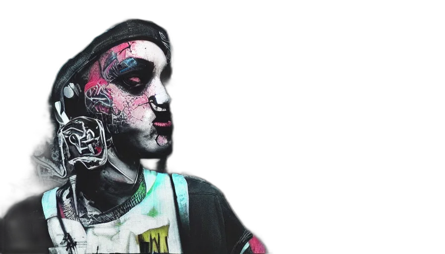 mask, robot, face, creature, cyberpunk, watercolor, photorealistic, concept art transparent PNG cut-out