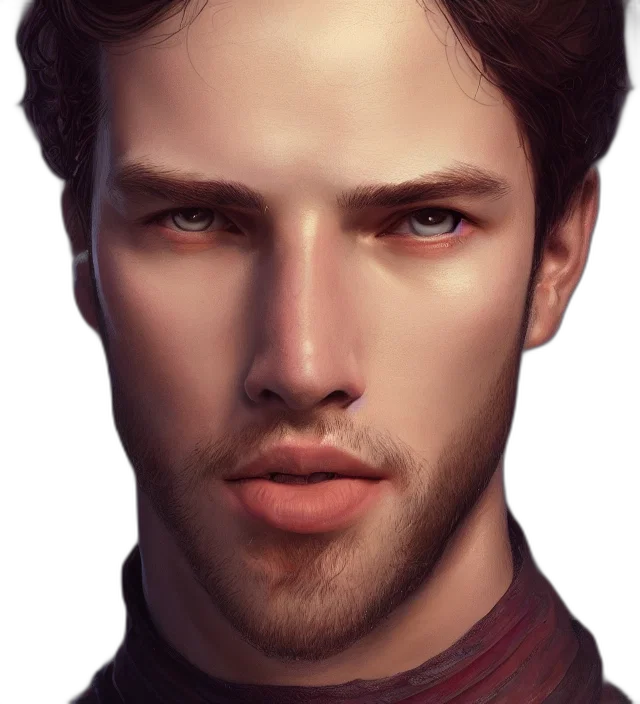 face, photorealistic, fantasy art, concept art, oil painting, red, dark, portrait transparent PNG cut-out