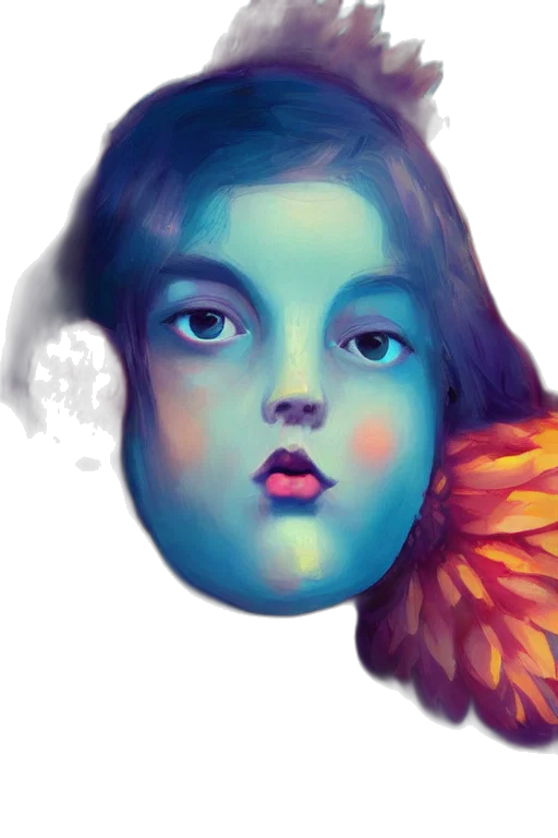 face, mask, crown, flower, photorealistic, watercolor, fantasy art, oil painting transparent PNG cut-out