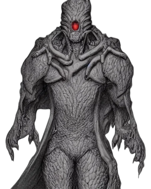 creature, mask, staff, robot, concept art, fantasy art, 3d render, comic book art transparent PNG cut-out