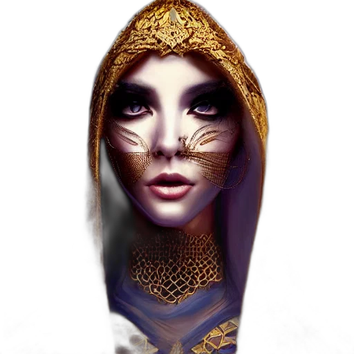 mask, face, jewelry, crown, fantasy art, concept art, photorealistic, 3d render transparent PNG cut-out