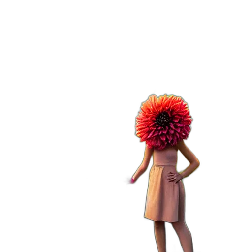 flower, dress, hat, hair, 3d render, concept art, photorealistic, pixel art transparent PNG cut-out