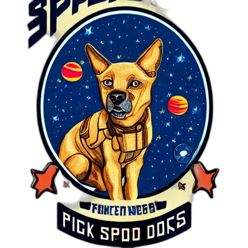 pixel art, concept art, comic book art, cartoon, outer space, space, dogs transparent PNG cut-out