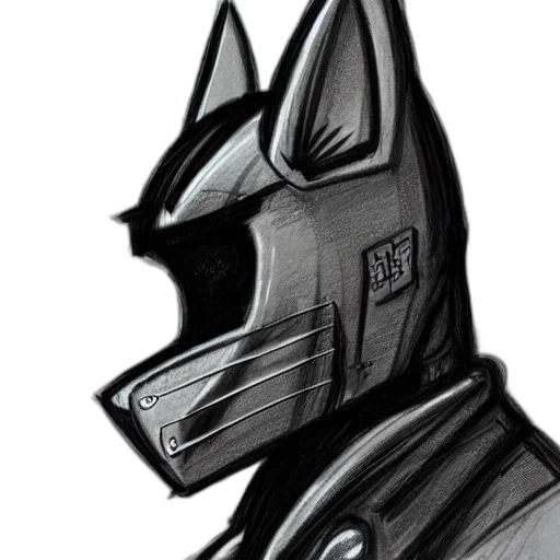 mask, robot, jacket, face, comic book art, concept art, cyberpunk, pencil sketch transparent PNG cut-out