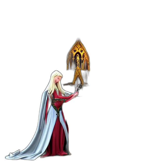 sword, staff, dress, dragon, fantasy art, concept art, pixel art, cartoon transparent PNG cut-out