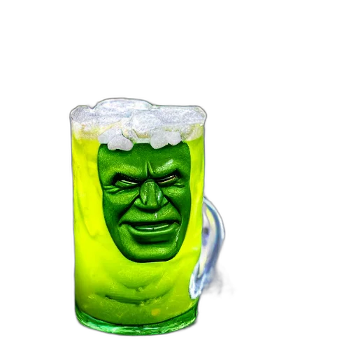 bottle, creature, face, mask, 3d render, photorealistic, concept art, pixel art transparent PNG cut-out
