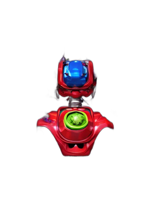 robot, weapon, jewelry, mask, 3d render, concept art, colourful, vfx transparent PNG cut-out