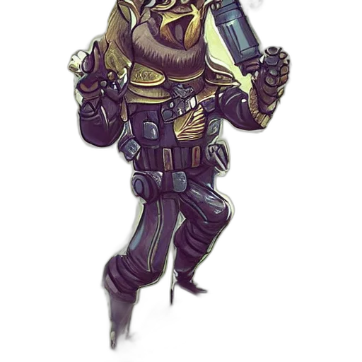 staff, robot, concept art, fantasy art, cyberpunk, comic book art, earth tones, dark transparent PNG cut-out