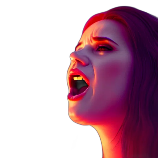 face, photorealistic, concept art, 3d render, watercolor, neon lights, fire, outer space transparent PNG cut-out