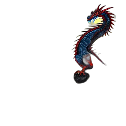 dragon, staff, creature, animal transparent PNG cut-out