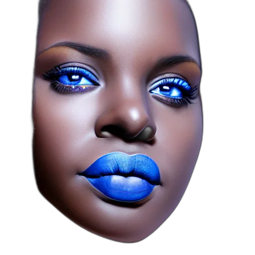 face, mask, jewelry, photorealistic, 3d render, concept art, fantasy art, blue transparent PNG cut-out
