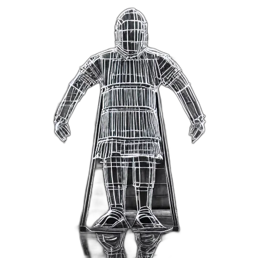 dress, robot, jacket, mask, concept art, 3d render, cyberpunk, knight transparent PNG cut-out