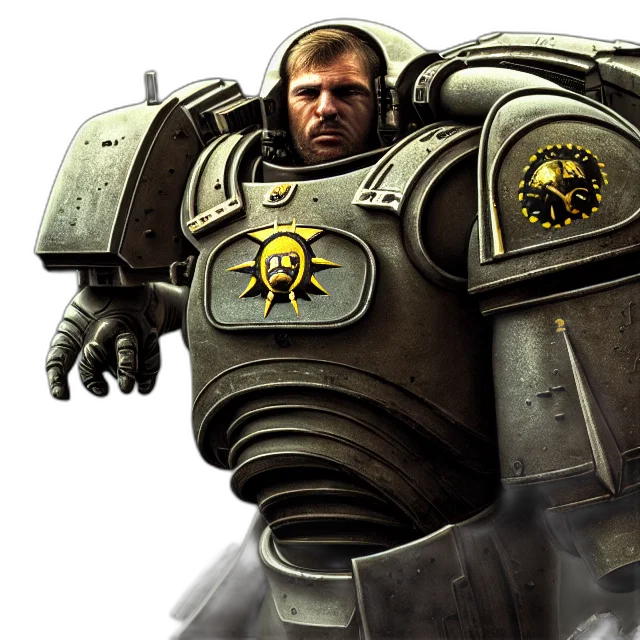 robot, weapon, face, concept art, fantasy art, photorealistic, 3d render, spacemarine transparent PNG cut-out