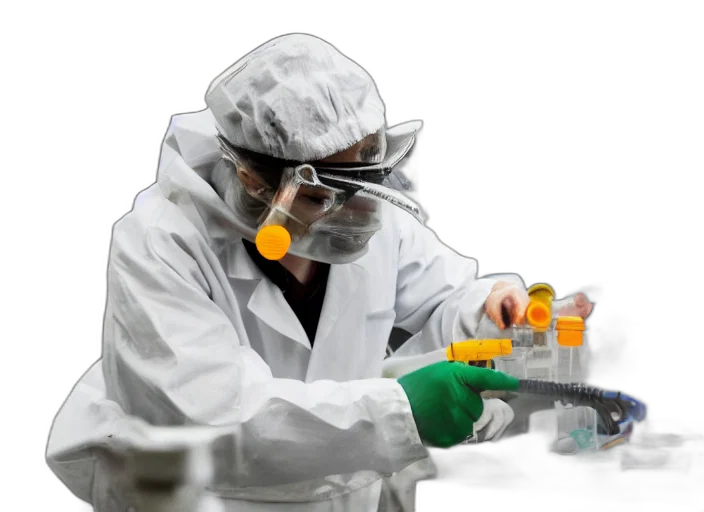 staff, jacket, mask, film, still, tiger, working, research transparent PNG cut-out