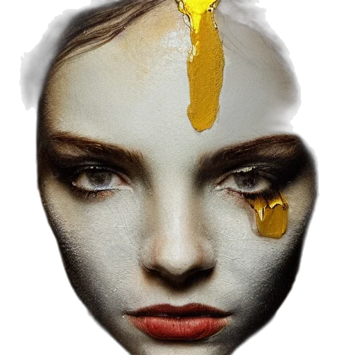 face, mask, crown, jewelry, photorealistic, oil painting, fantasy art, concept art transparent PNG cut-out