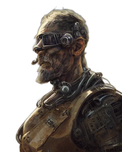 face, robot, cyberpunk, concept art transparent PNG cut-out