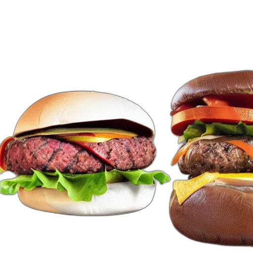 food, animal, photorealistic, 3d render, concept art, pixel art, burger, king transparent PNG cut-out