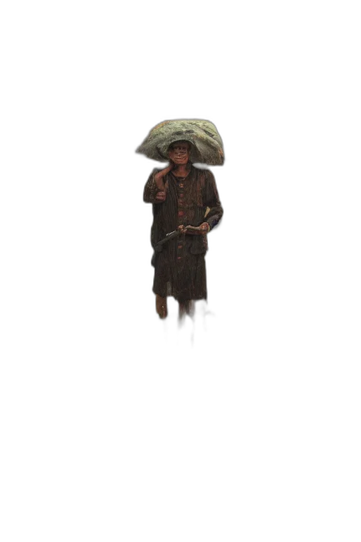 umbrella, hat, staff, jacket transparent PNG cut-out