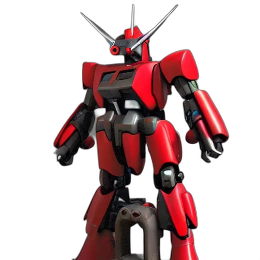 robot, weapon, 3d render, concept art, red, kon, dam, gunpla transparent PNG cut-out