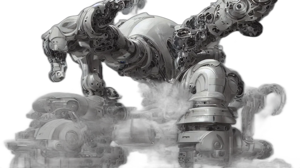 robot, concept art, fantasy art, 3d render, photorealistic, futuristic, robotic, neoclassical transparent PNG cut-out