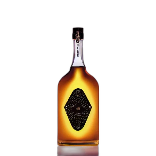 bottle, crown, 3d render, photorealistic transparent PNG cut-out