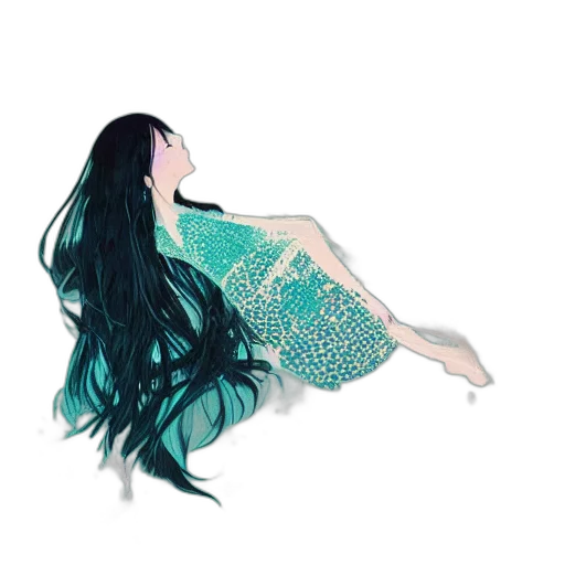 dress, hair, creature, fantasy art transparent PNG cut-out