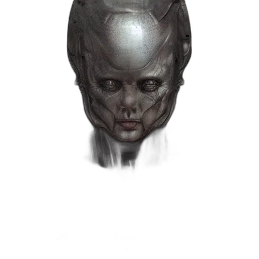 mask, face, creature, robot, concept art, comic book art, fantasy art, photorealistic transparent PNG cut-out