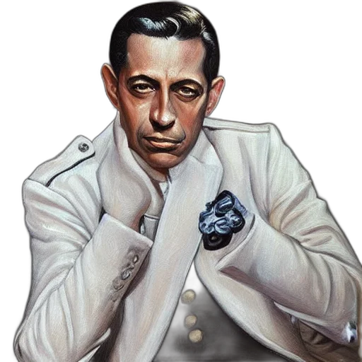 jacket, face, staff, photorealistic, comic book art, concept art, cartoon, painting transparent PNG cut-out