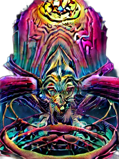 mask, creature, crown, face, fantasy art, vaporwave, comic book art, cyberpunk transparent PNG cut-out