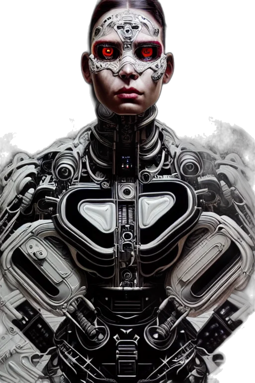 robot, face, cyberpunk, concept art, comic book art, photorealistic, eugene, gottsnake transparent PNG cut-out