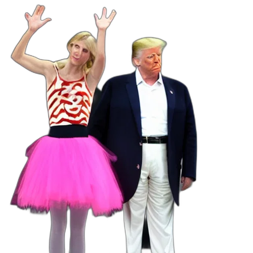 dress, vaporwave, trump, wearing transparent PNG cut-out