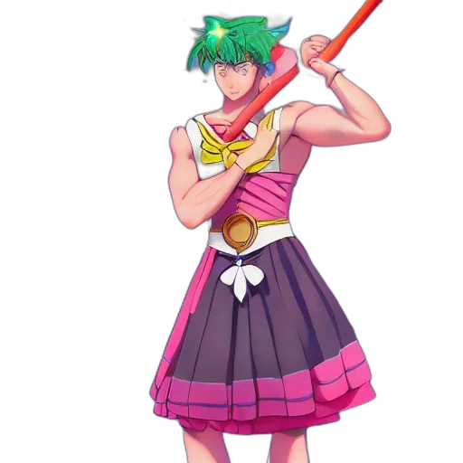 staff, sword, weapon, dress, concept art, pixel art, anime, vaporwave transparent PNG cut-out