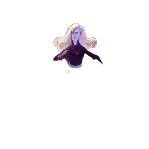 hair, creature, staff, dress transparent PNG cut-out