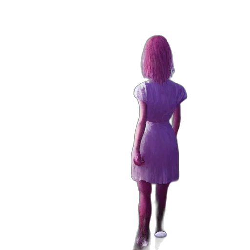 dress, robot, staff, hair, concept art, 3d render, pixel art, vaporwave transparent PNG cut-out
