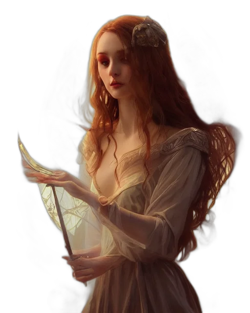 dress, crown, sword, jewelry, fantasy art, concept art, photorealistic, oil painting transparent PNG cut-out
