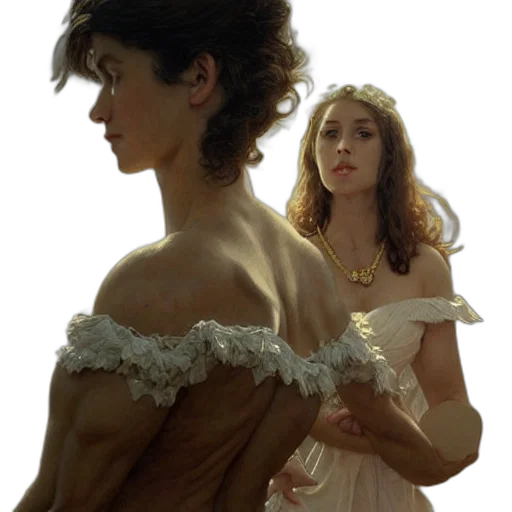 dress, photorealistic, concept art, oil painting transparent PNG cut-out
