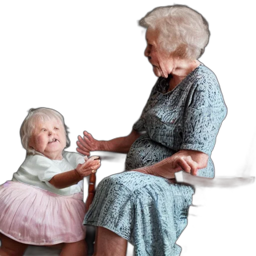dress, photorealistic, very, old, white, grandmother, sitting, rocking transparent PNG cut-out
