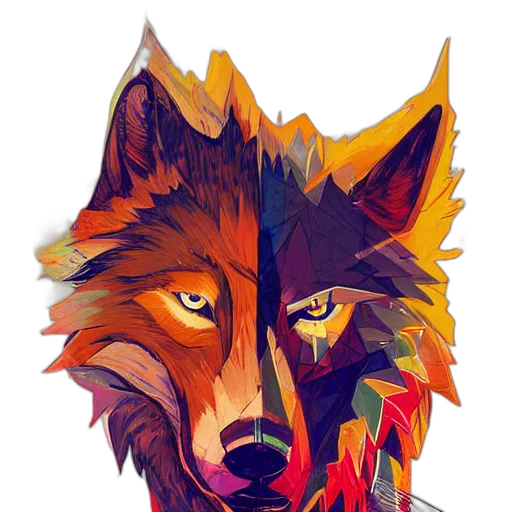 jacket, animal, face, mask, watercolor, pixel art, fantasy art, concept art transparent PNG cut-out