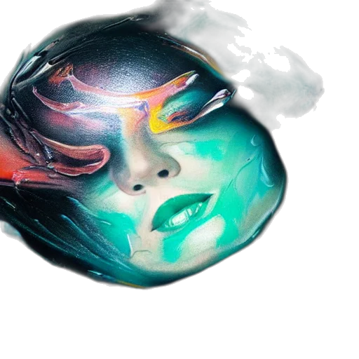 mask, face, watercolor, photorealistic transparent PNG cut-out