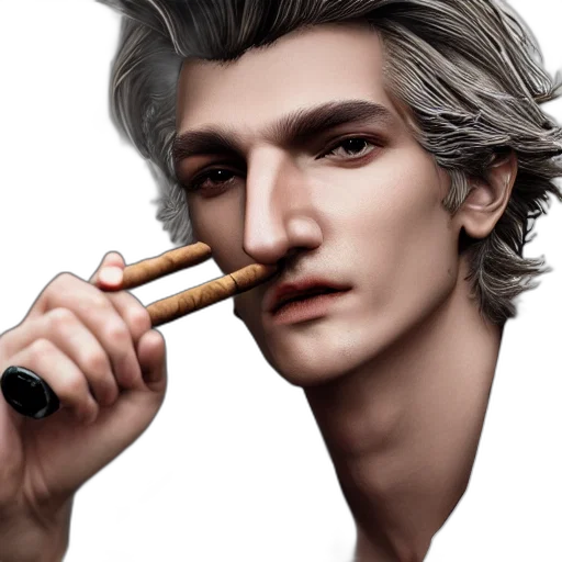hair, face, staff, photorealistic transparent PNG cut-out