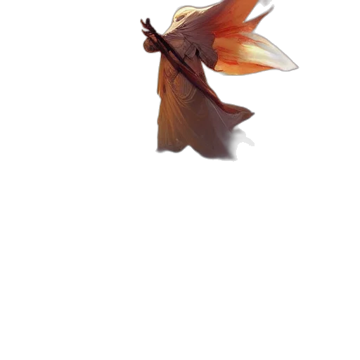 dragon, staff, umbrella, flower, concept art, fantasy art, 3d render, pixel art transparent PNG cut-out