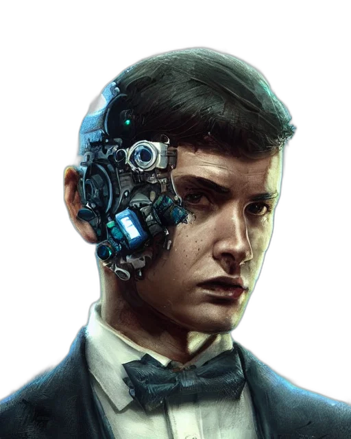 robot, face, mask, cyberpunk, concept art, comic book art, fantasy art, blue transparent PNG cut-out