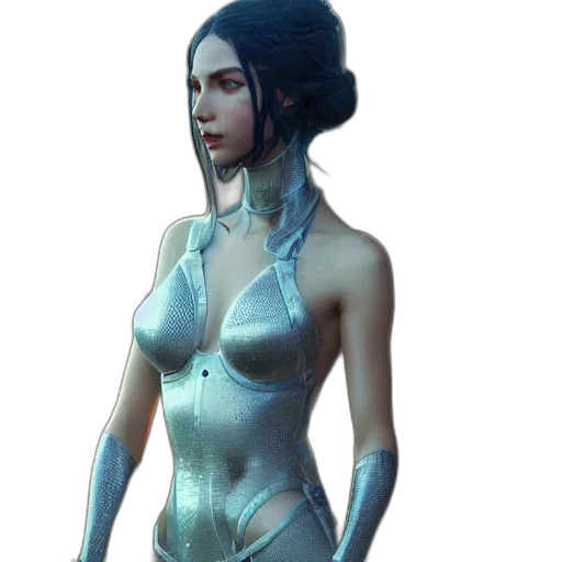 dress, robot, concept art, cyberpunk transparent PNG cut-out