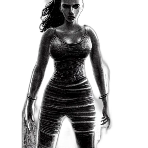 dress, weapon, comic book art, concept art, fantasy art, pencil sketch, elegant, intricate transparent PNG cut-out