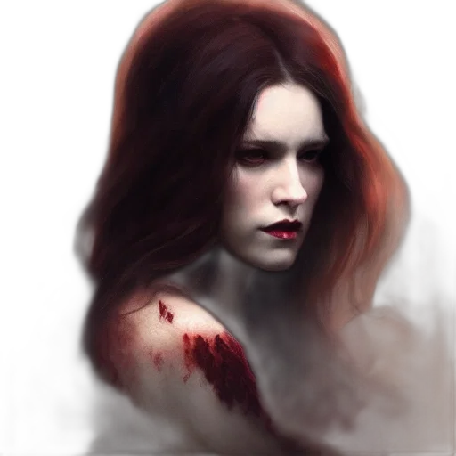face, fantasy art, photorealistic, concept art, oil painting, fire, red, dark transparent PNG cut-out