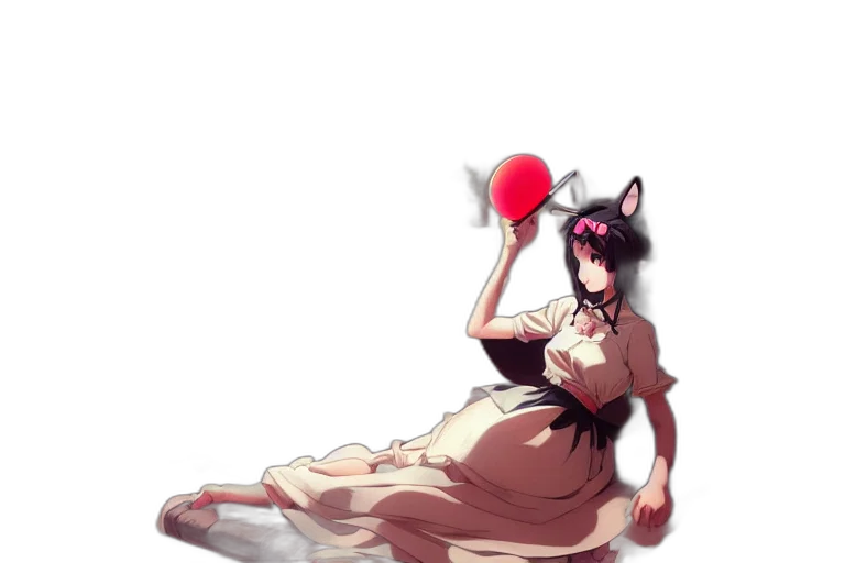 dress, staff, animal, weapon, concept art, anime, pixel art, fantasy art transparent PNG cut-out