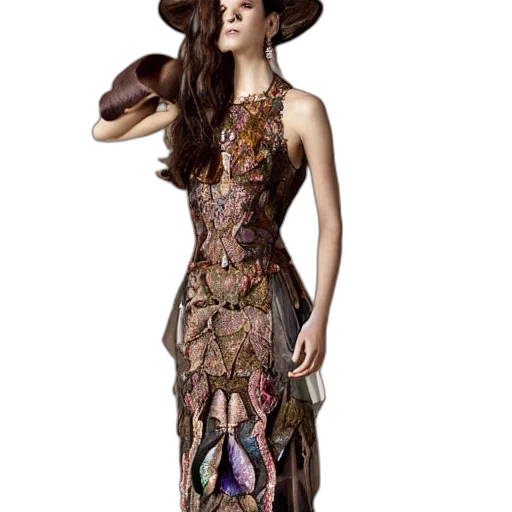 dress, hat, jewelry, hair transparent PNG cut-out
